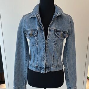 Plugg Light Blue Denim Jean Jacket - Women's Zip Front